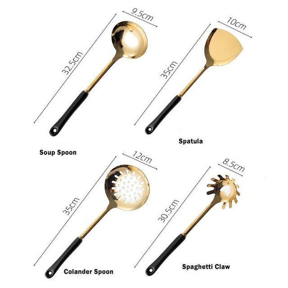 Opus Appliances | Golden Kitchen Utensils with Stand