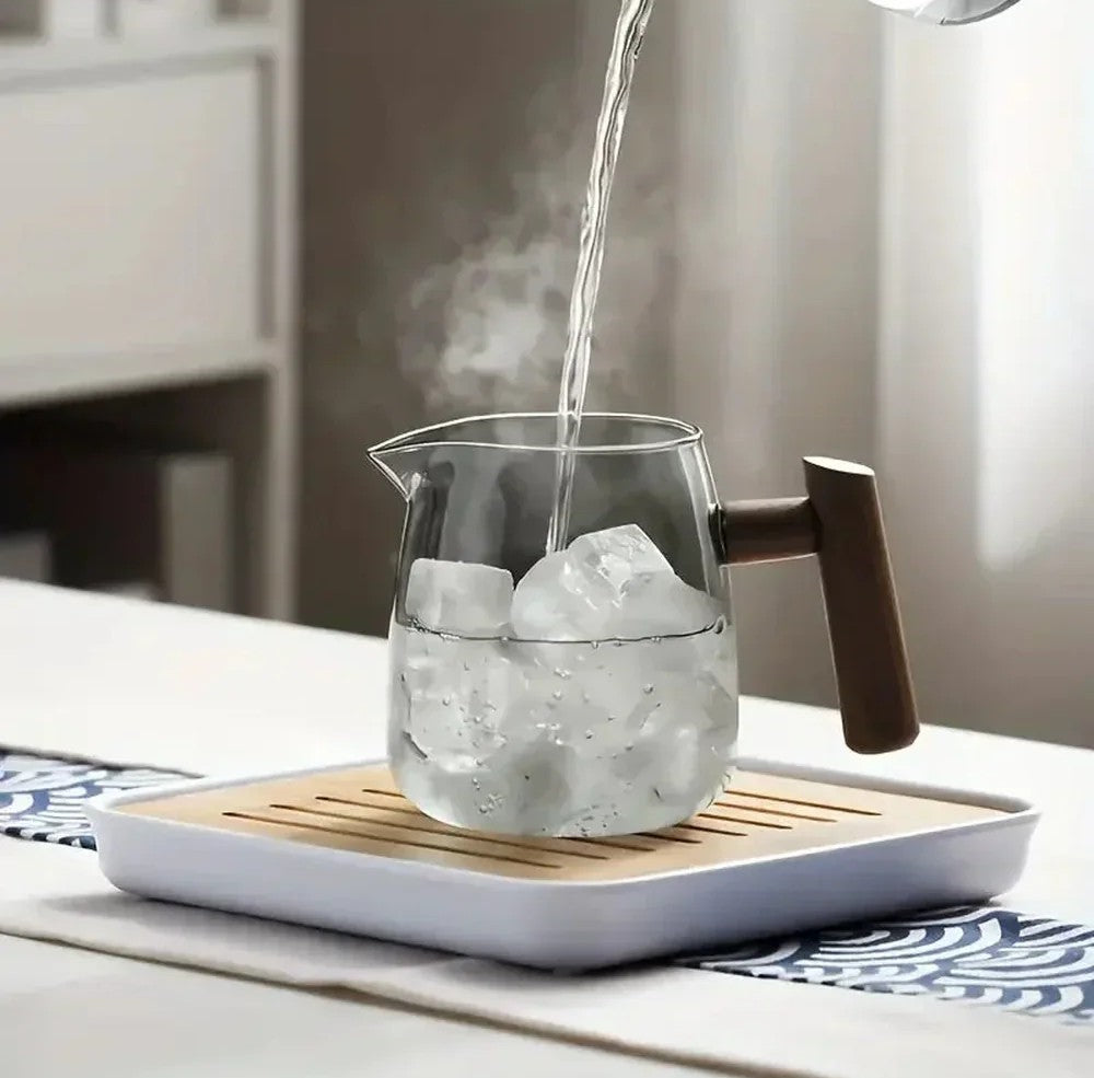 Opus Appliances Wood Handle Glass Teapot