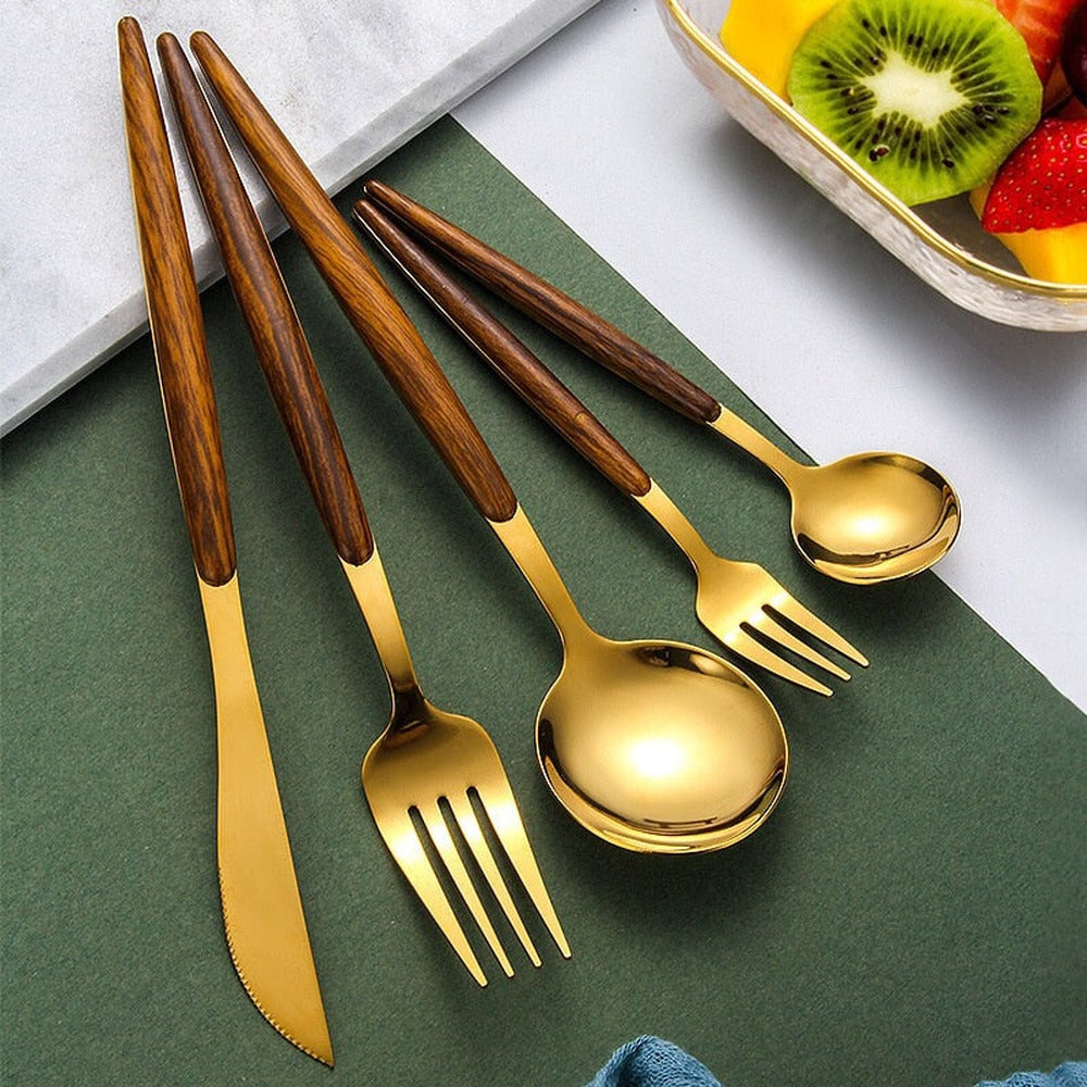 Opus Appliances | Wooden Handle Cutlery Set