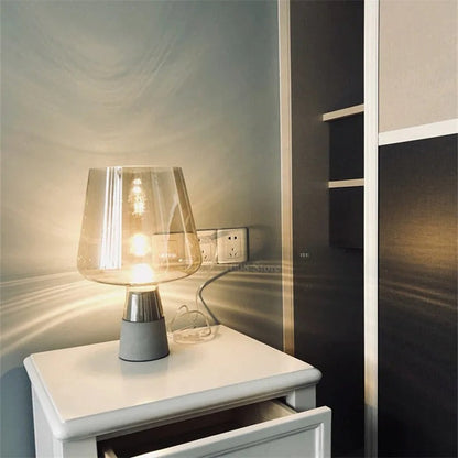 Opus Appliances | Leimu Table Lamp - Amber Glass and Cement Base