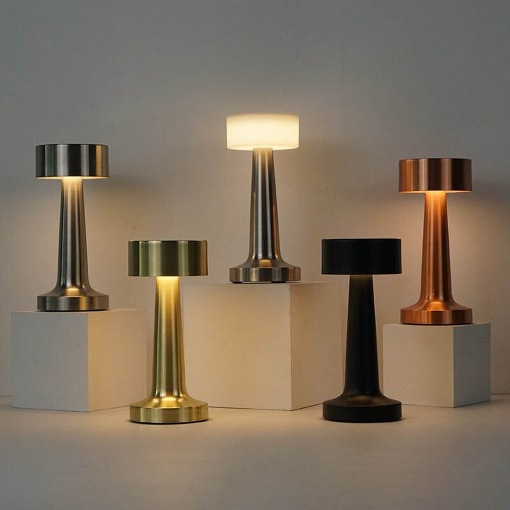 Opus Appliances | Arden Contemporary Rechargeable LED Table Lamp in Brushed Steel, Copper or Gold