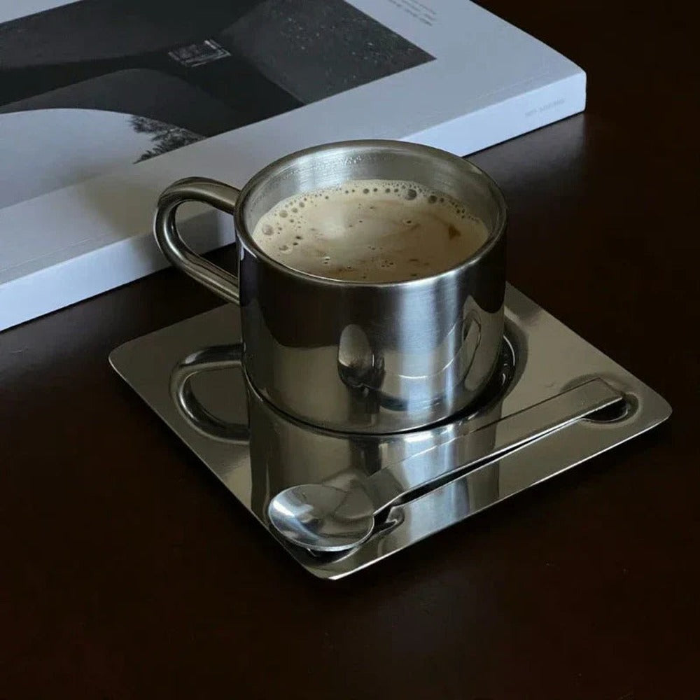 Opus Appliances | Stainless Steel Coffee Cup and Tray