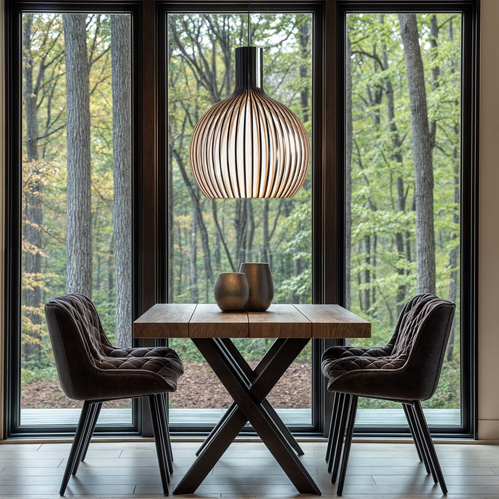 Opus Appliances | Rustic Wood Cage Pendant Light Adjustable Cord