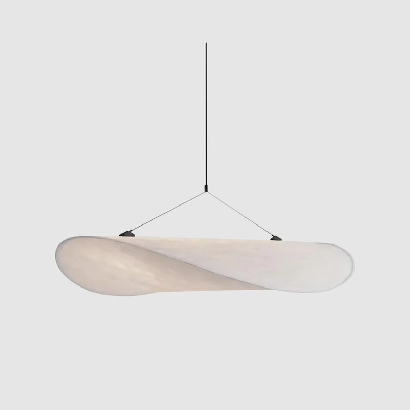Silk and Metal Japandi Pendant Chandelier in Three Sizes