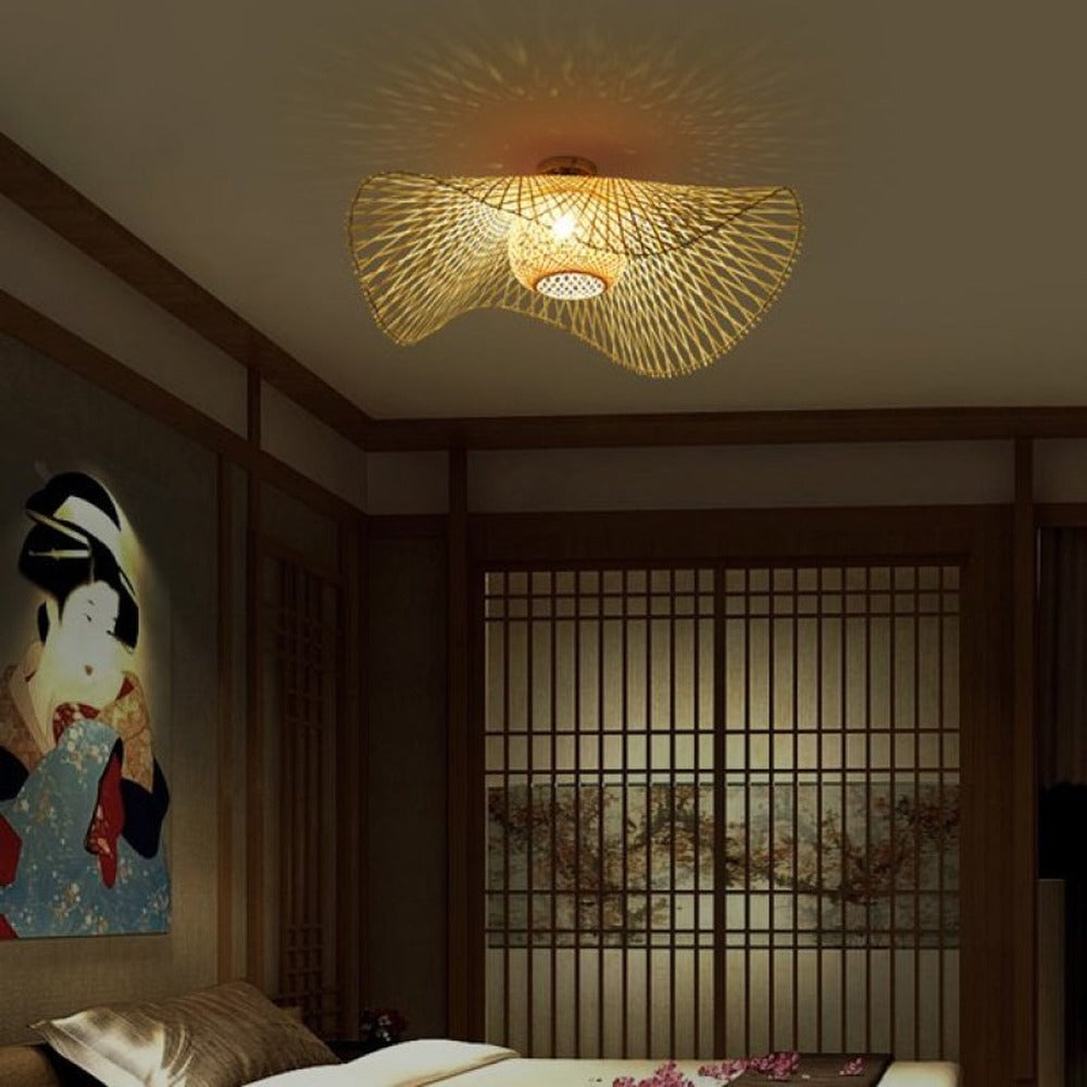 Opus Appliances | Rattan-Style Ceiling Light | Natural Elegance and Light Effects
