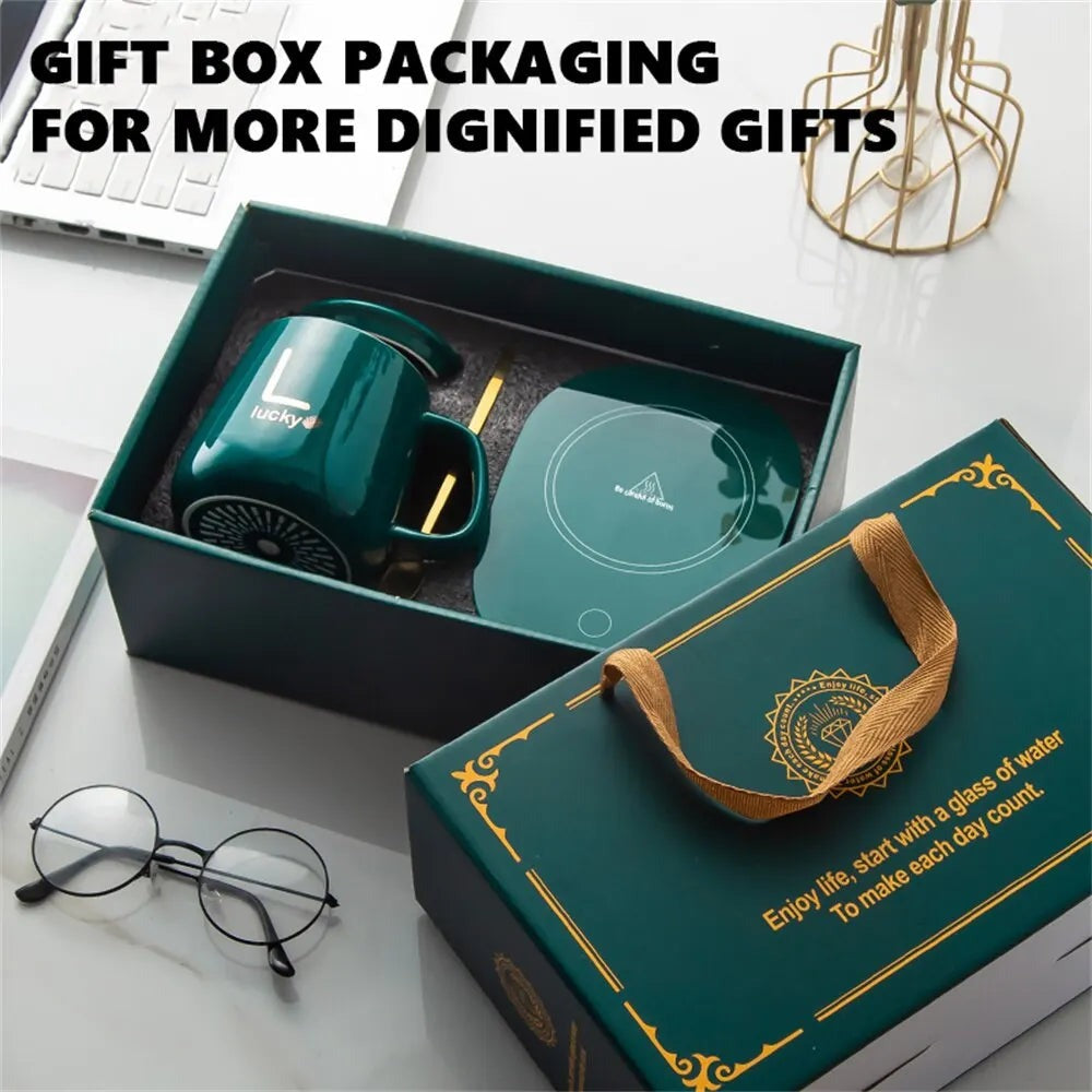 Opus Appliances | Smart Ceramic Mug Heater Cup Coaster Warmer Thermostat Coffee Heating Electric Mug Set Milk Tea Heating Water Home Office Gift