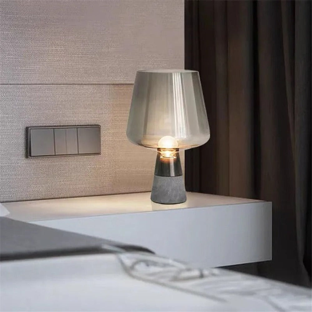 Opus Appliances | Leimu Table Lamp - Amber Glass and Cement Base