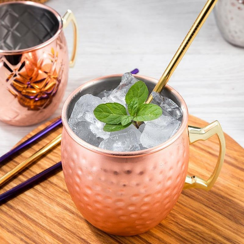 Stainless Steel Moscow Mule Mug in Three Finishes, Three Colours, Single or Set of Four