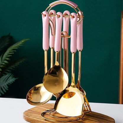 Opus Appliances | Golden Kitchen Utensils with Stand