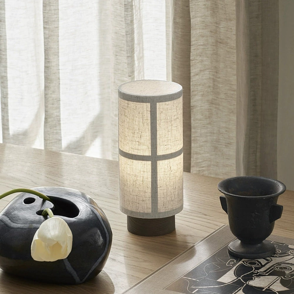 Opus Appliances | Japanese Style Silk Table Lamp with Wooden Base by Kiyora