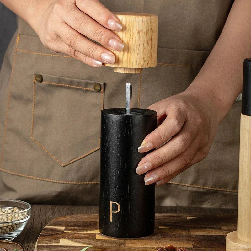 Adjustable Ceramic Grinder Wood Salt and Pepper Mill Set