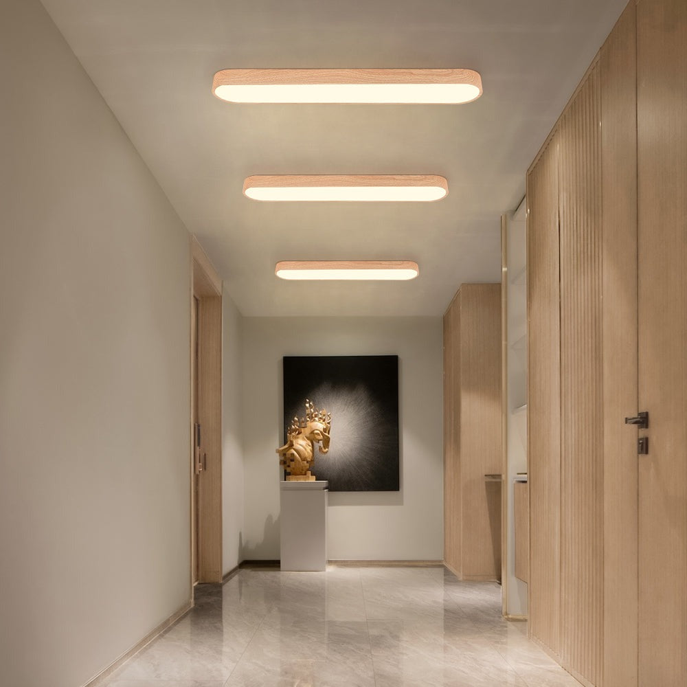 Opus Appliances | Nordic Glow LED Ceiling Flush Mount Oval with Wood Accent