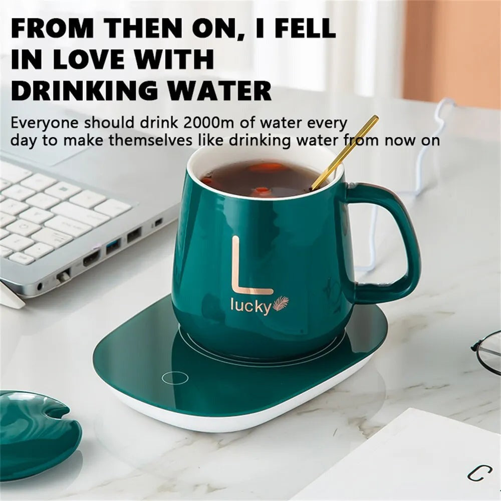 Opus Appliances | Smart Ceramic Mug Heater Cup Coaster Warmer Thermostat Coffee Heating Electric Mug Set Milk Tea Heating Water Home Office Gift