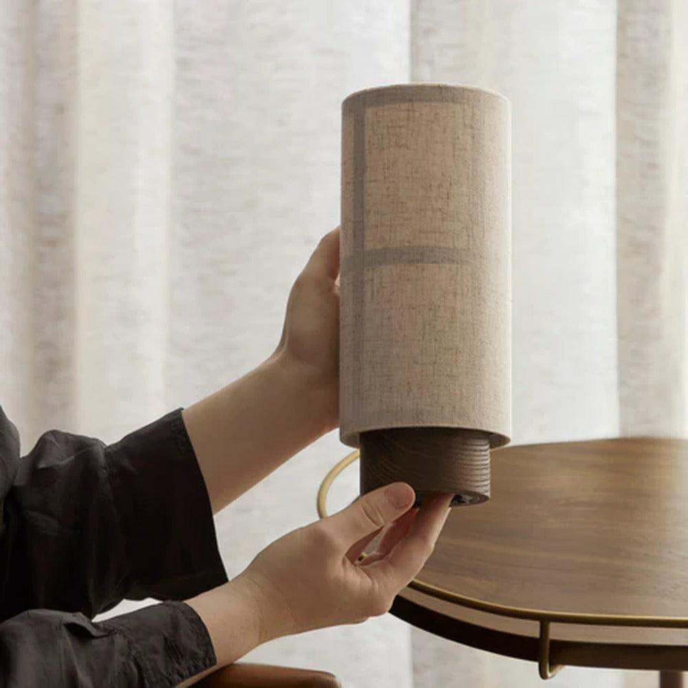 Opus Appliances | Japanese Style Silk Table Lamp with Wooden Base by Kiyora