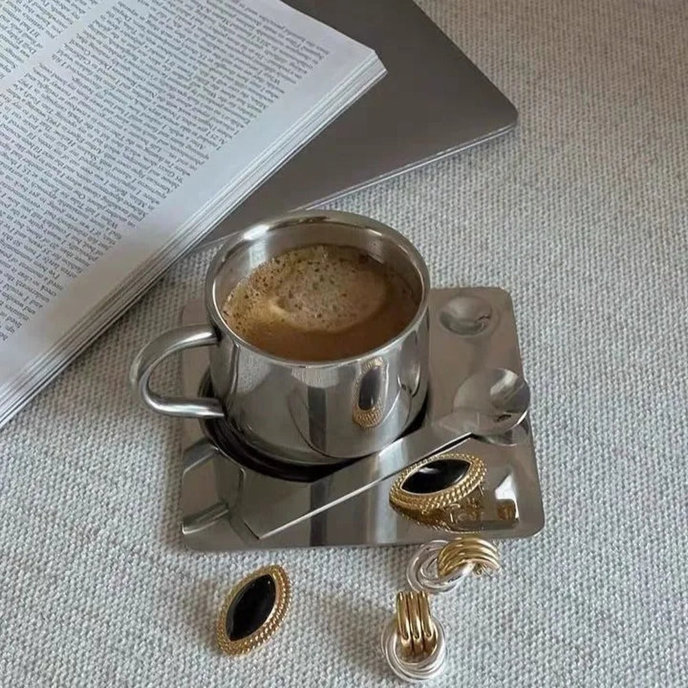 Opus Appliances | Stainless Steel Coffee Cup and Tray