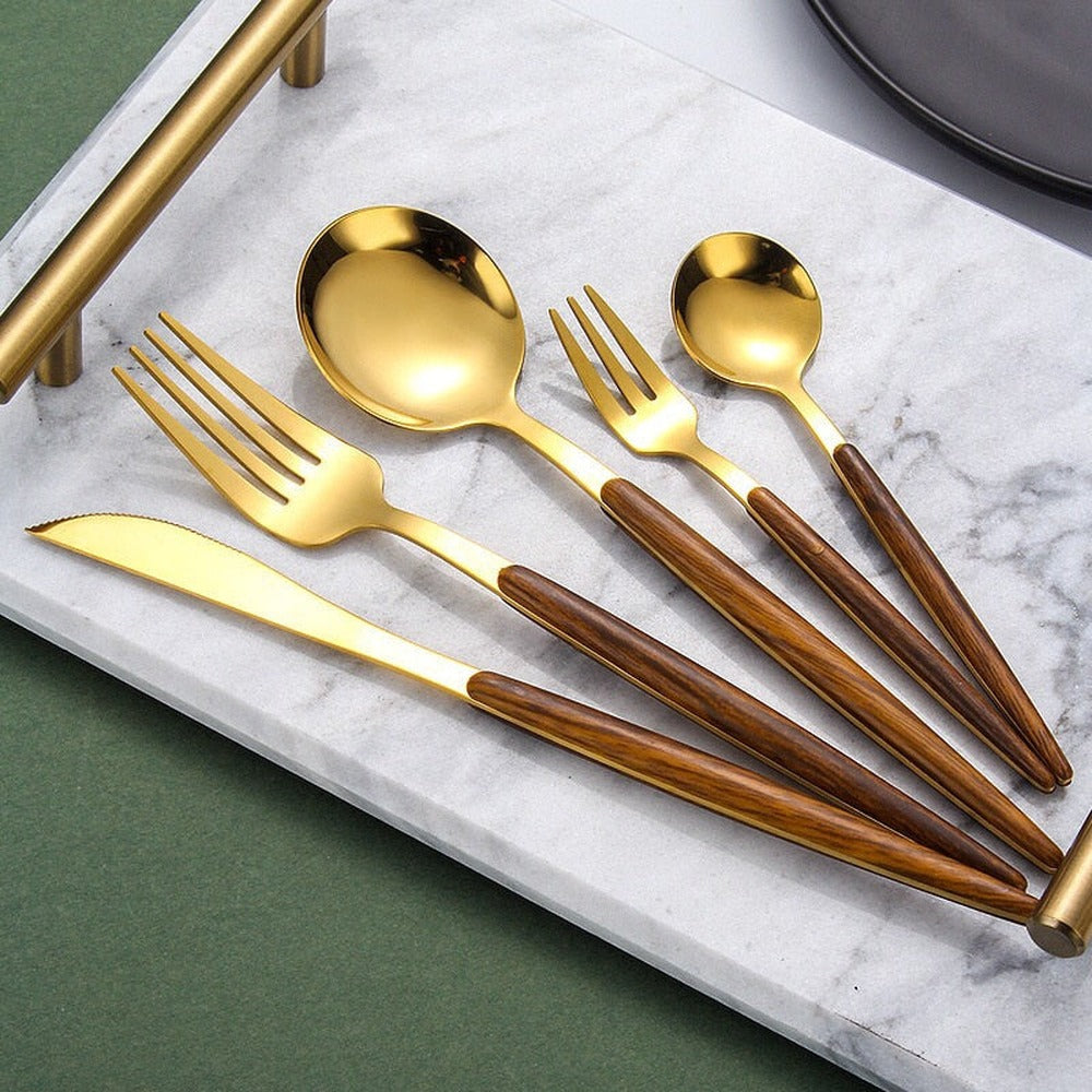Opus Appliances | Wooden Handle Cutlery Set