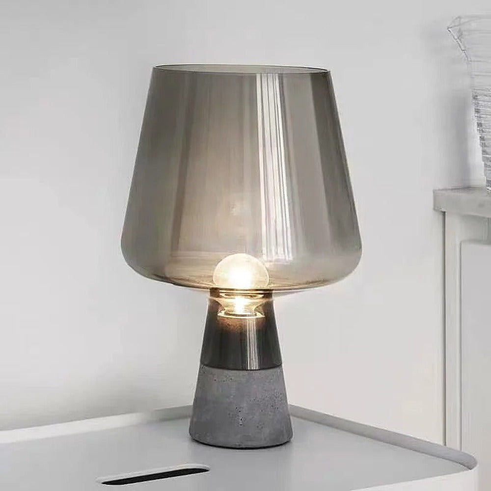 Opus Appliances | Leimu Table Lamp - Amber Glass and Cement Base