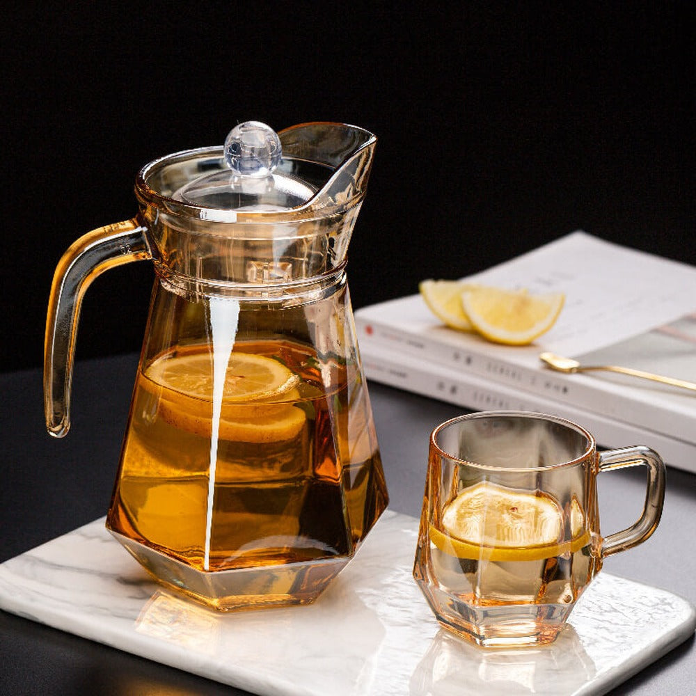Opus Appliances | Amber hexagonal Glass Cups