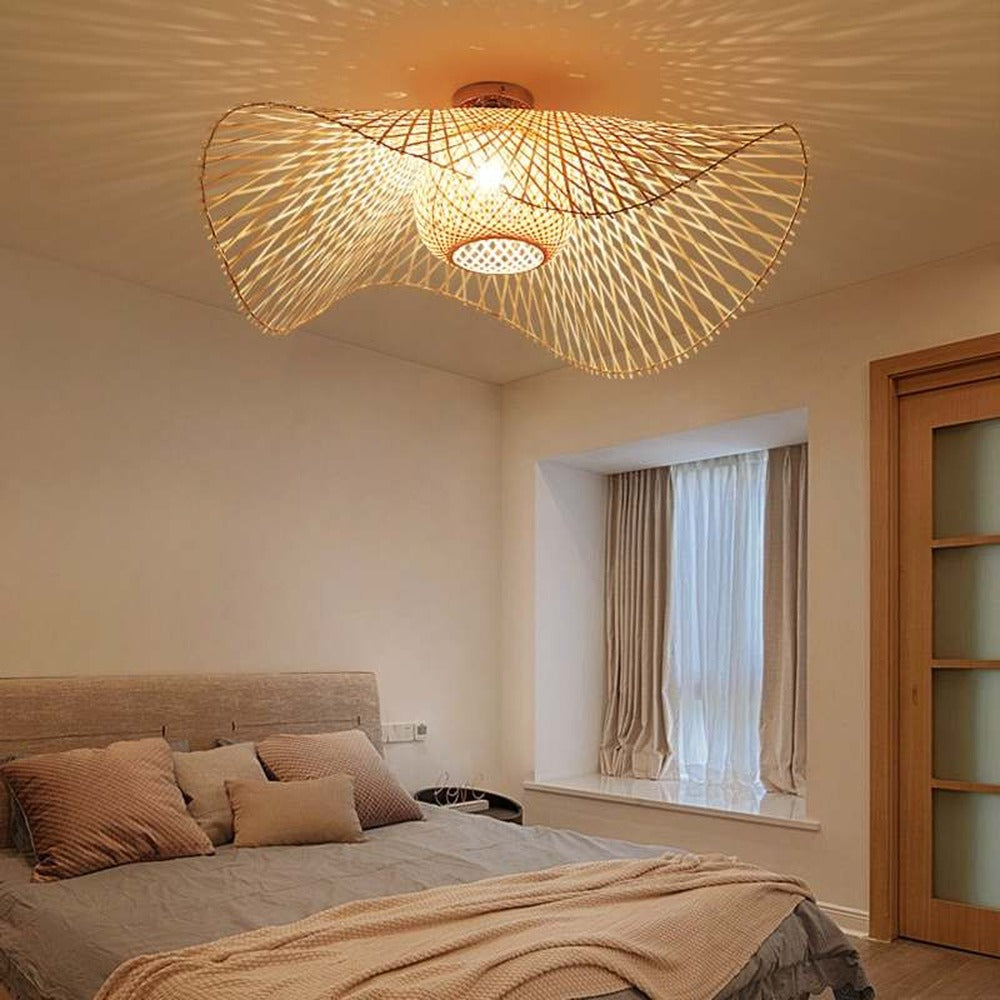 Opus Appliances | Rattan-Style Ceiling Light | Natural Elegance and Light Effects