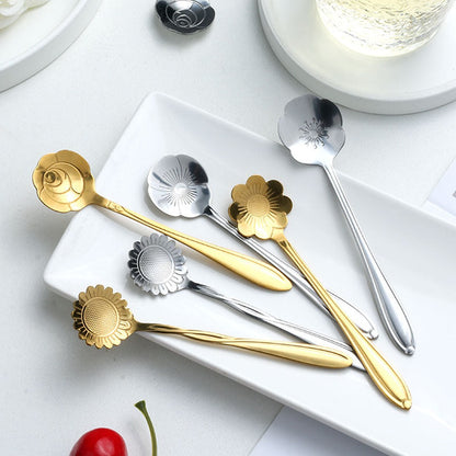 Opus Appliances | 8-piece stainless steel teaspoon set with flower design