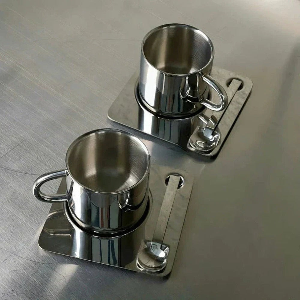 Opus Appliances | Stainless Steel Coffee Cup and Tray