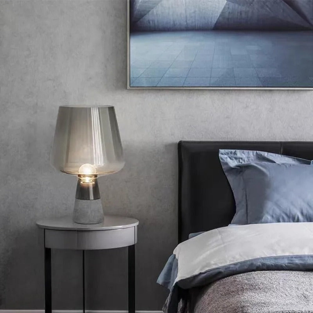 Opus Appliances | Leimu Table Lamp - Amber Glass and Cement Base