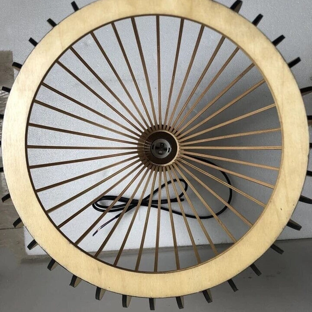 Opus Appliances | Rustic Wood Cage Pendant Light Adjustable Cord