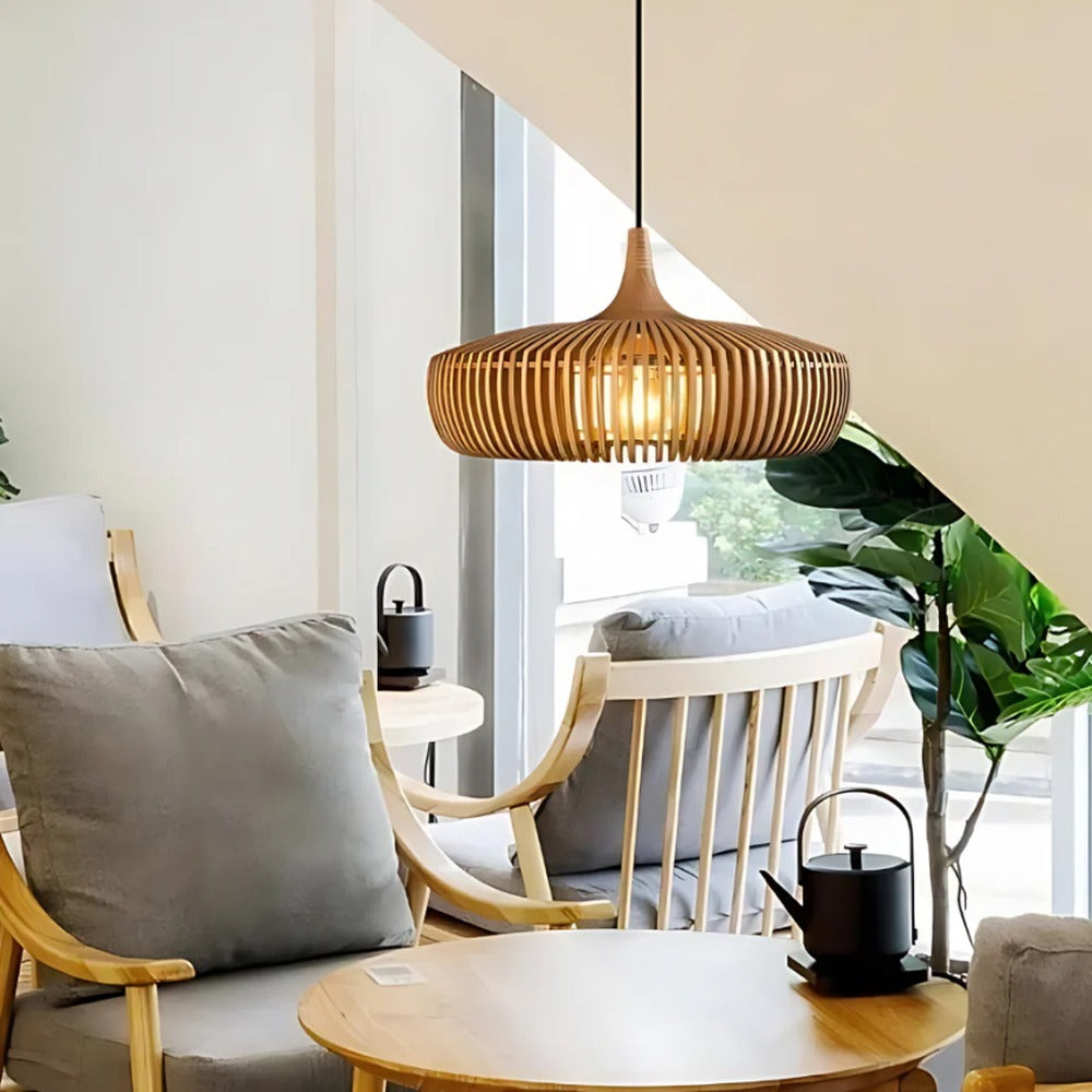 Opus Appliances | Hinori Ceiling Pendant Light Japandi Solid Wood Glow