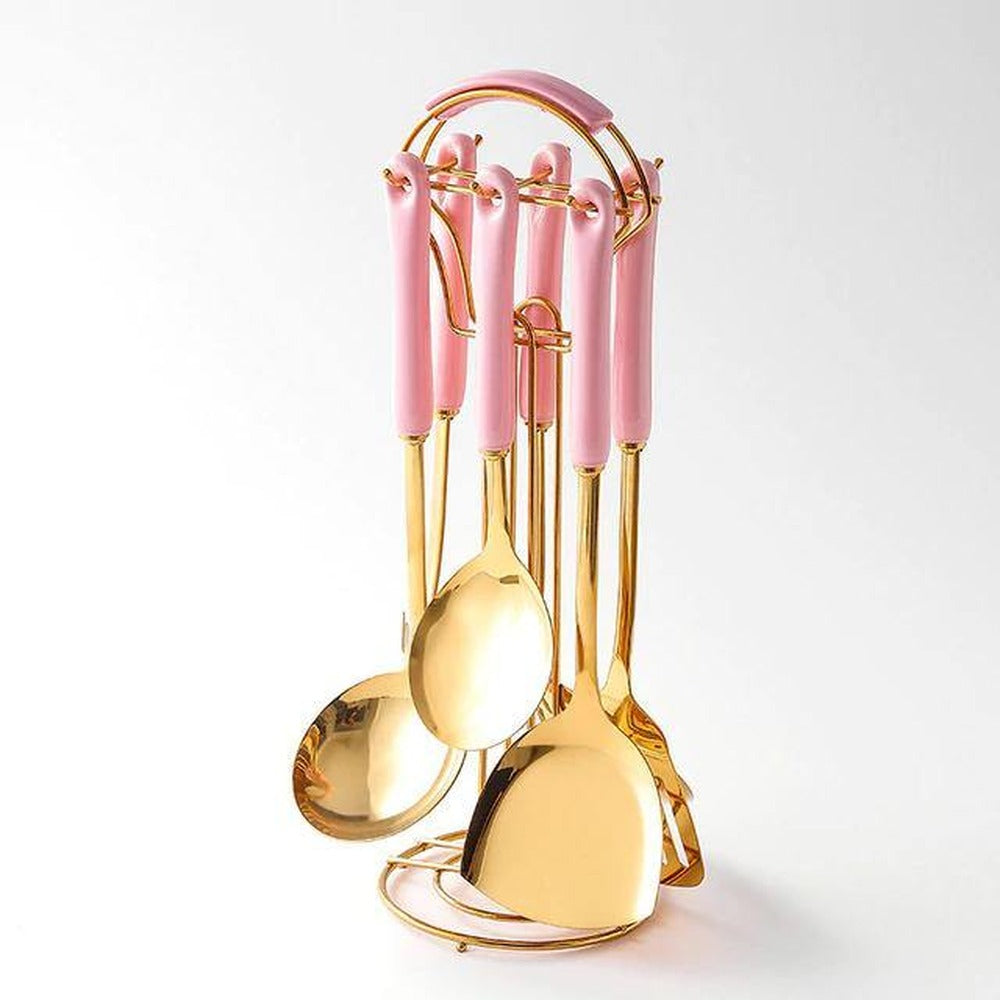 Opus Appliances | Golden Kitchen Utensils with Stand