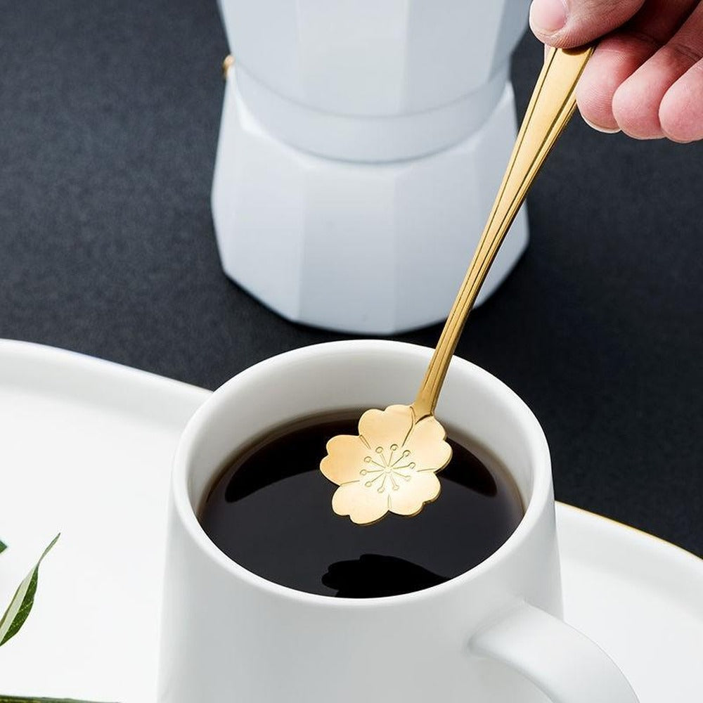 Opus Appliances | 8-piece stainless steel teaspoon set with flower design