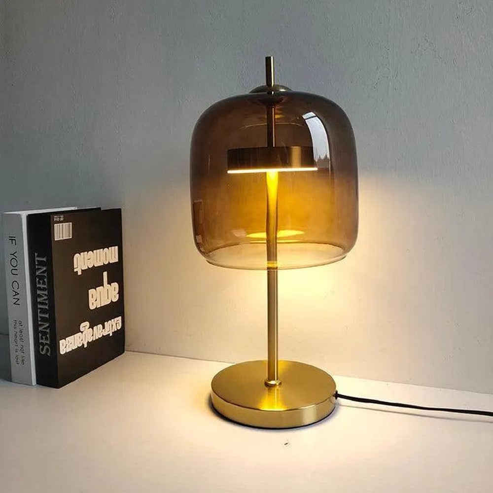 Opus Appliances | Nordic Transparent Glass Table Lamp │ Modern LED Living Bedroom Decor Lighting Desk Lamp
