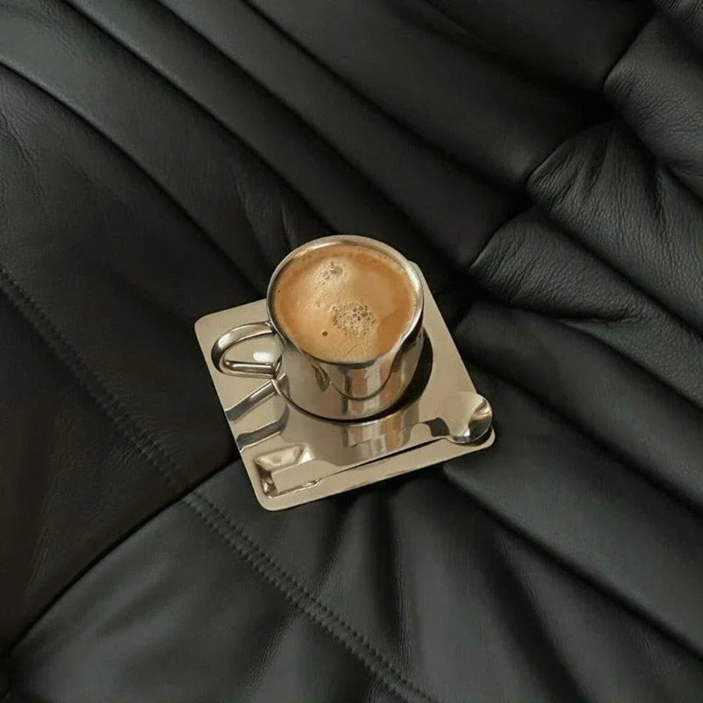 Opus Appliances | Stainless Steel Coffee Cup and Tray