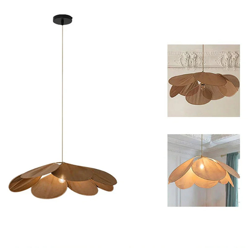 Petal Pendant Lights: Fabric and Metal Construction with Multi-Size Configuration