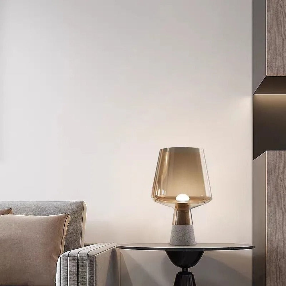 Opus Appliances | Leimu Table Lamp - Amber Glass and Cement Base