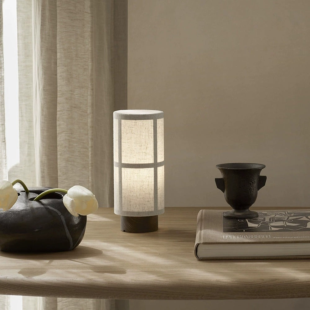 Opus Appliances | Japanese Style Silk Table Lamp with Wooden Base by Kiyora