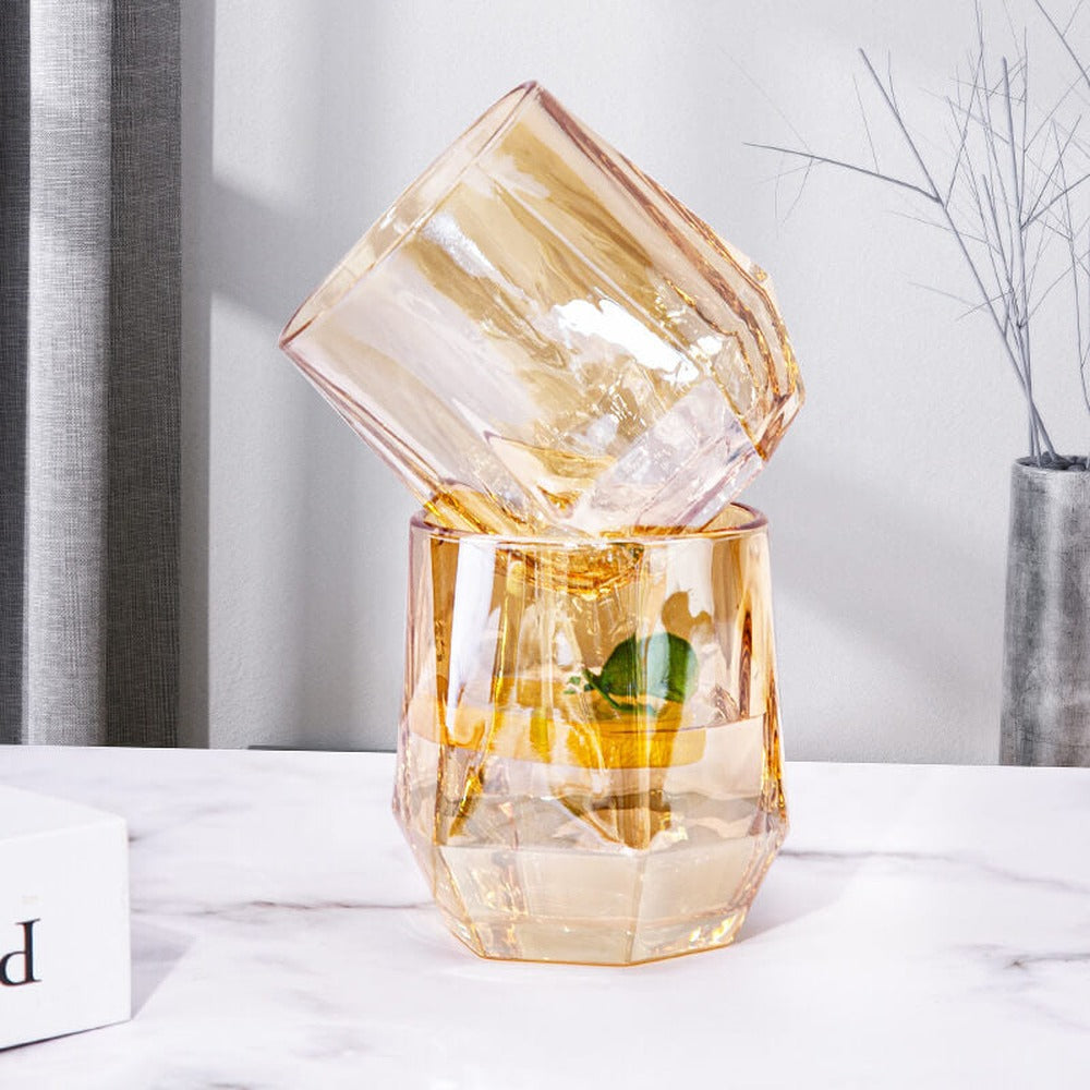 Opus Appliances | Amber hexagonal Glass Cups