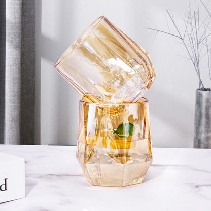 Opus Appliances | Amber hexagonal Glass Cups