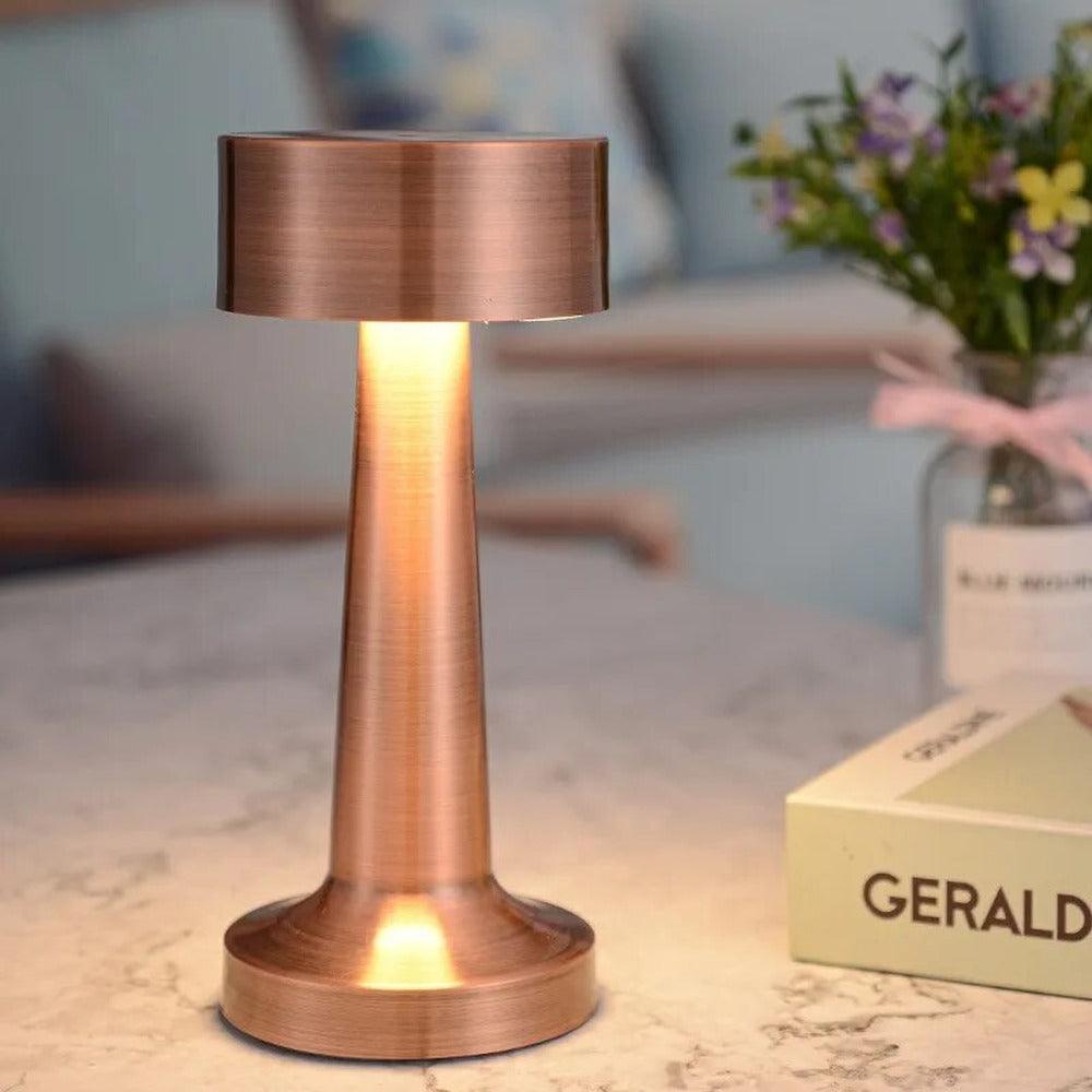 Opus Appliances | Arden Contemporary Rechargeable LED Table Lamp in Brushed Steel, Copper or Gold