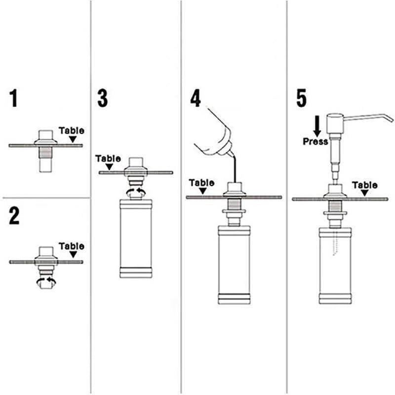 Through-Sink Stainless Steel Soap Dispenser in Six Colour Options