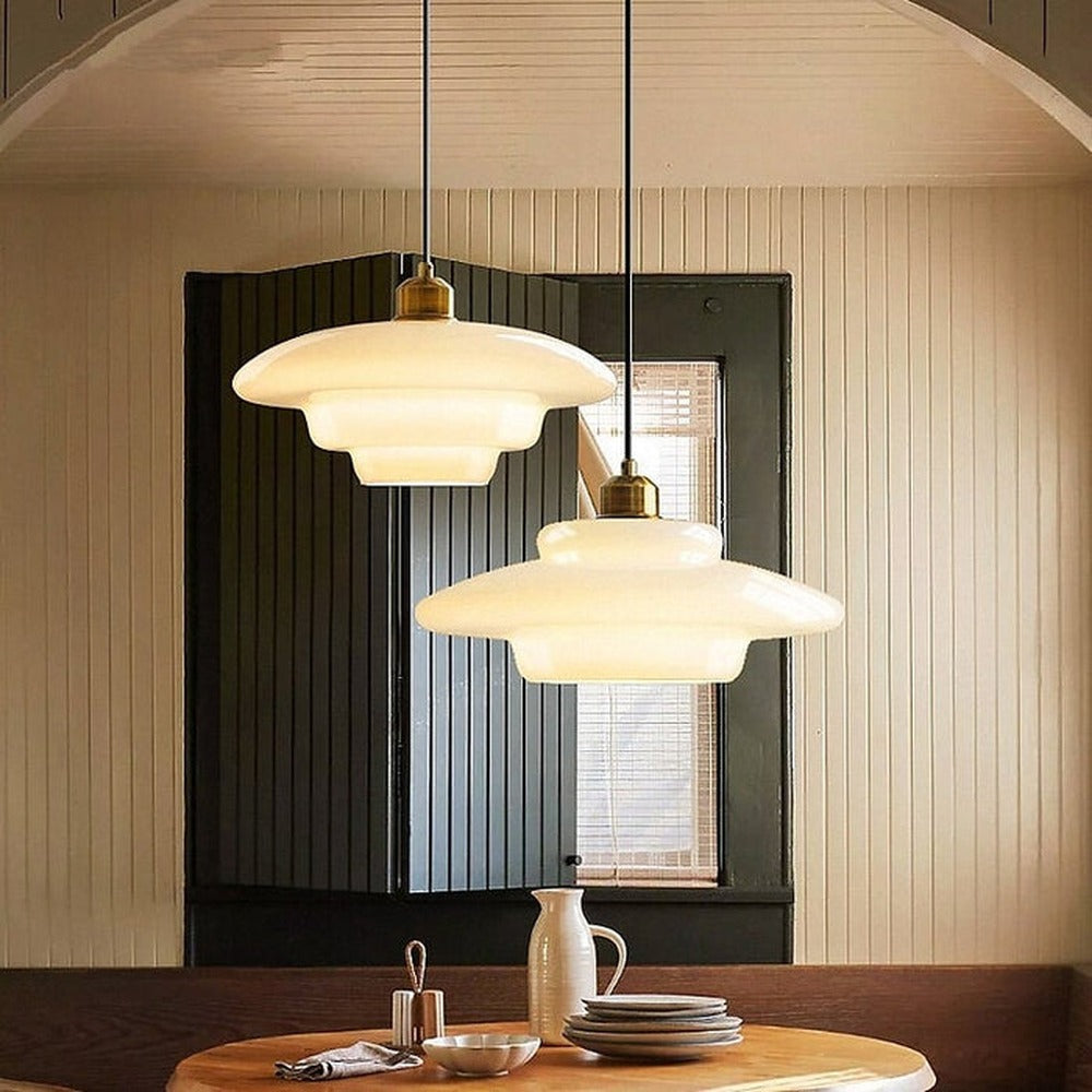 Opus Appliances | Pendant Light With Ivory Glass For 1950s-Inspired Interiors