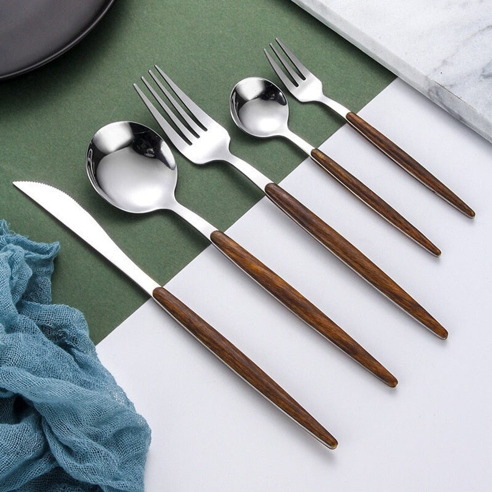 Opus Appliances | Wooden Handle Cutlery Set
