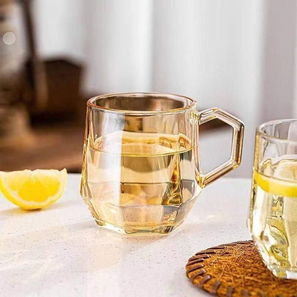 Opus Appliances | Amber hexagonal Glass Cups