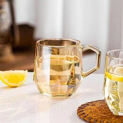 Opus Appliances | Amber hexagonal Glass Cups