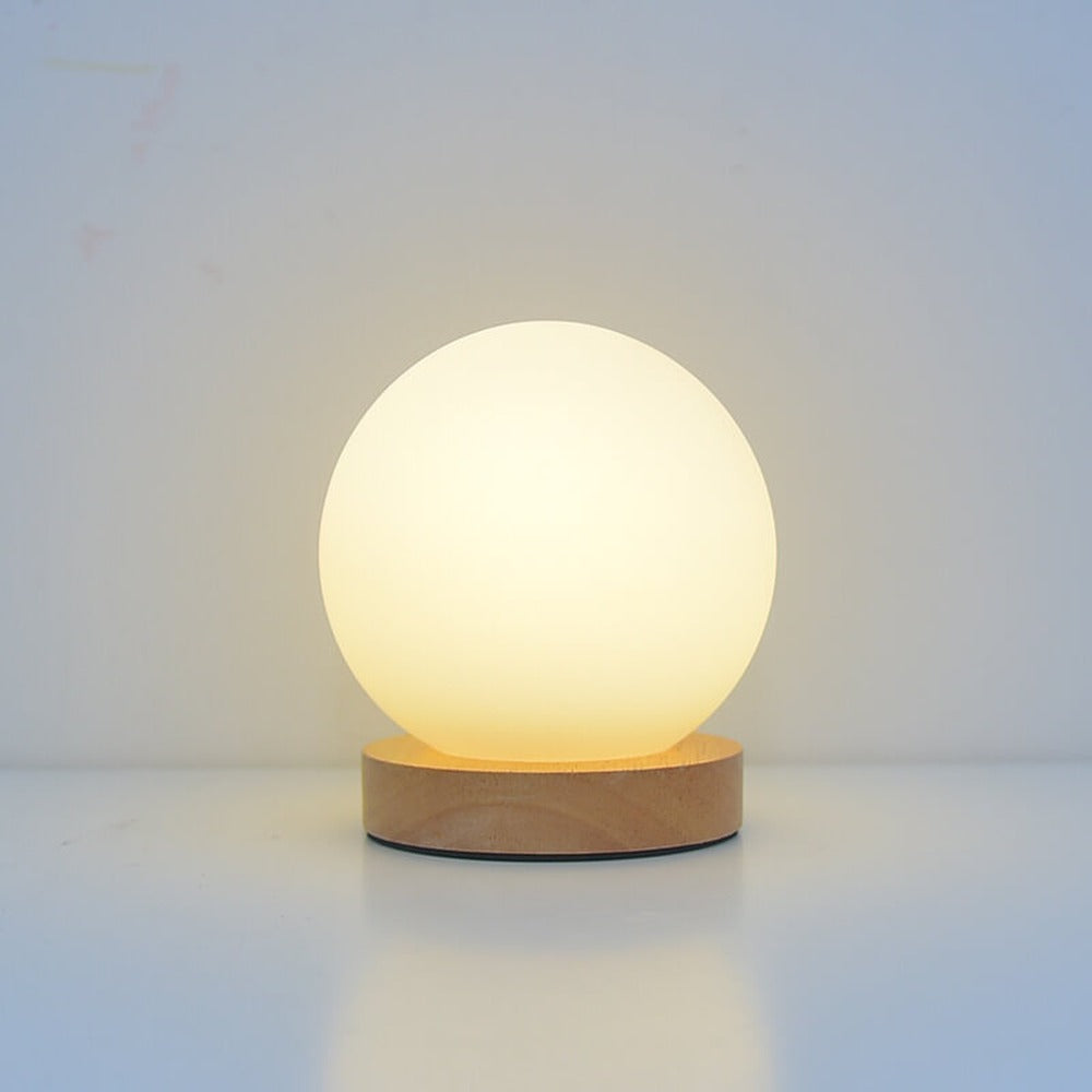 Opus Appliances | NovaGlow Round USB Rechargeable LED Nightstand Lamp In Modern Minimalist Style
