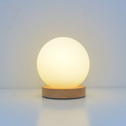 Opus Appliances | NovaGlow Round USB Rechargeable LED Nightstand Lamp In Modern Minimalist Style