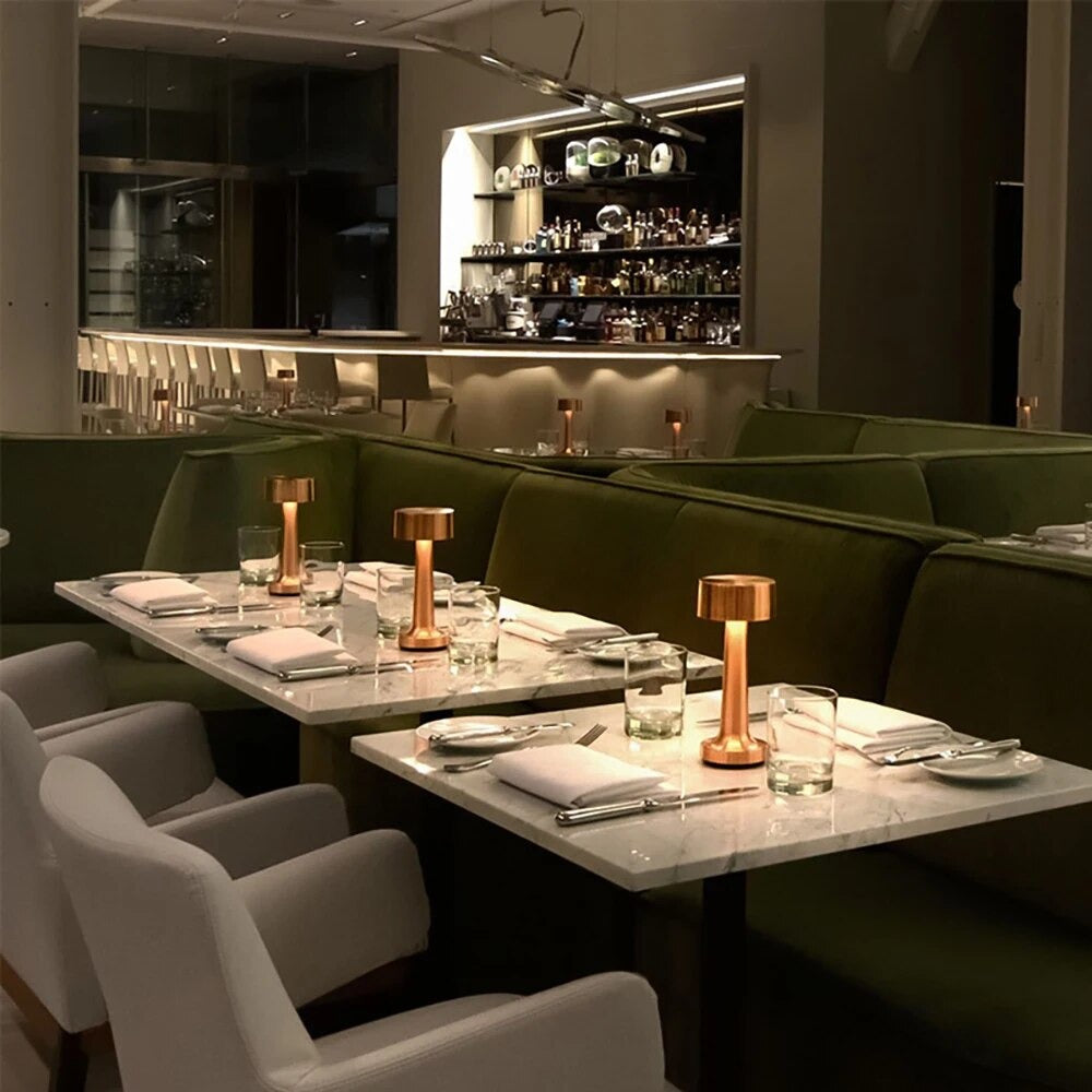 Opus Appliances | Arden Contemporary Rechargeable LED Table Lamp in Brushed Steel, Copper or Gold