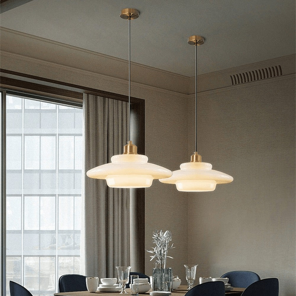 Opus Appliances | Pendant Light With Ivory Glass For 1950s-Inspired Interiors