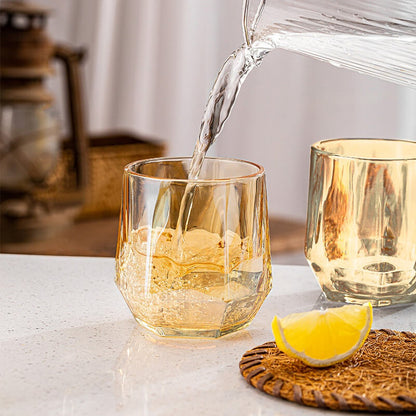 Opus Appliances | Amber hexagonal Glass Cups
