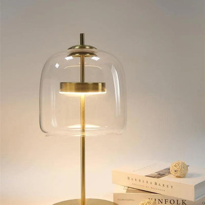 Opus Appliances | Nordic Transparent Glass Table Lamp │ Modern LED Living Bedroom Decor Lighting Desk Lamp