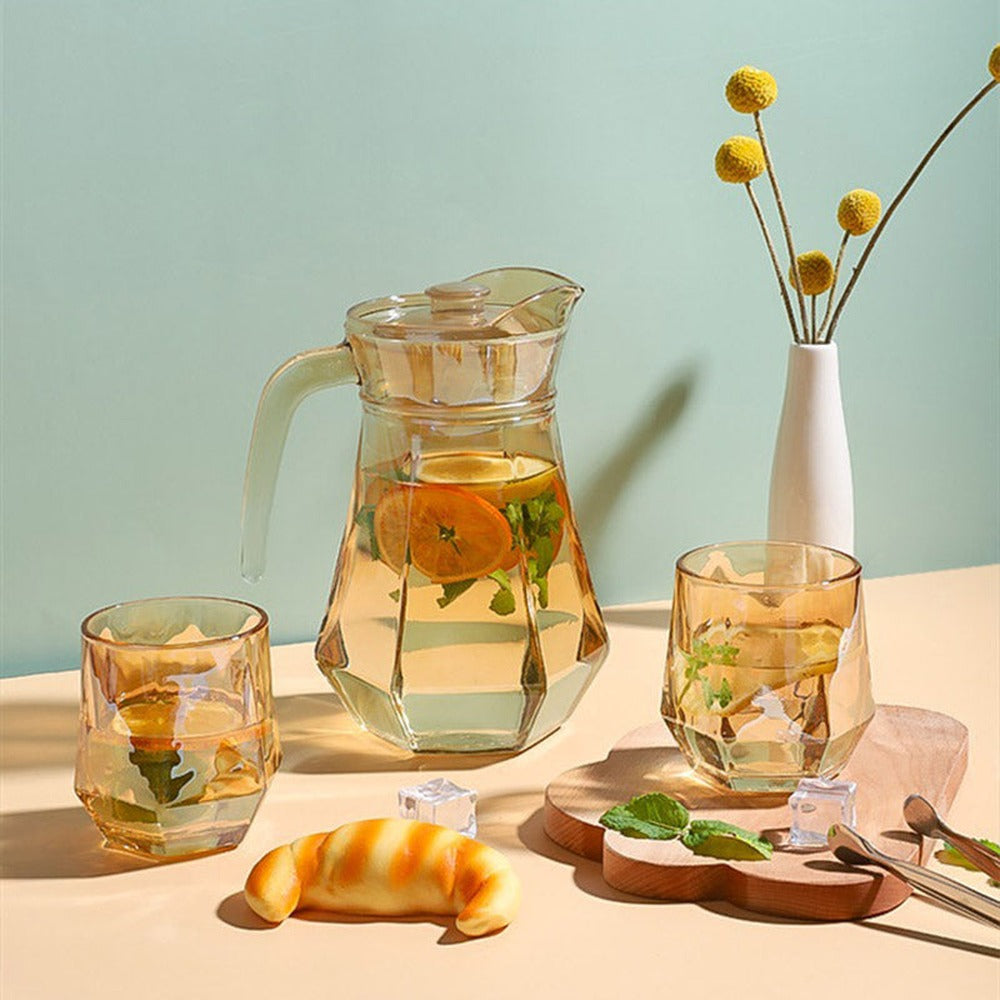 Opus Appliances | Amber hexagonal Glass Cups